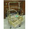 Image 2 : brass tea cart -- no glass, wicker shelf, etc.