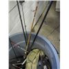 Image 2 : Fishing net, rods and fishing items -- GARBAGE BARREL NOT INCLUDED JUST USED TO STORE ITEMS.