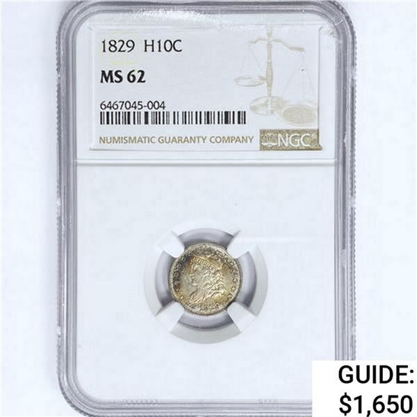 1829 Capped Bust Half Dime NGC MS62