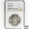 Image 1 : 1949 Franklin Half Dollar NGC MS65 FBL