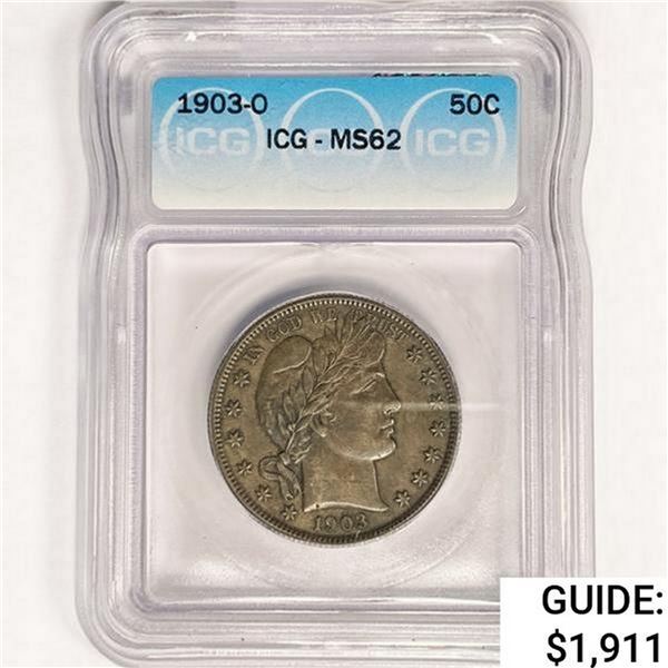 1903-O Barber Half Dollar ICG MS62