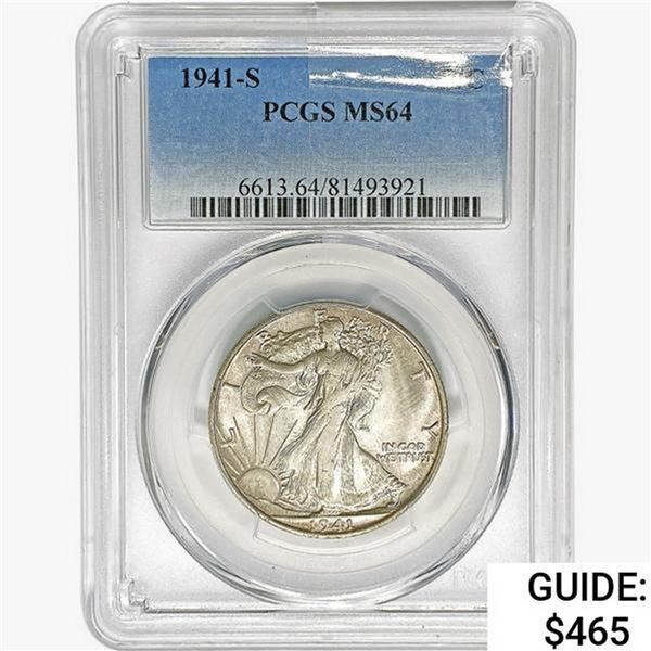 1941-S Walking Liberty Half Dollar PCGS MS64