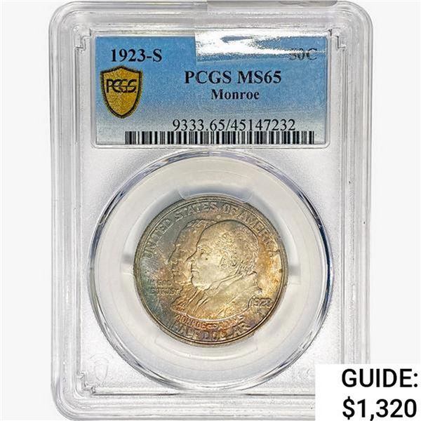 1923-S Monroe Half Dollar PCGS MS65