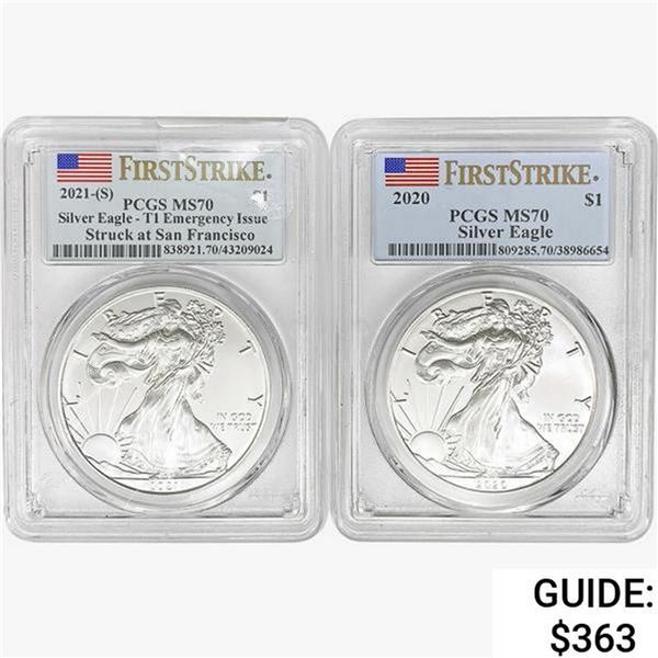 2020-2021 [2] Silver Eagle PCGS MS70