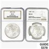 Image 1 : [2] Morgan Silver Dollars NGC MS63 [1883-O, 1887]