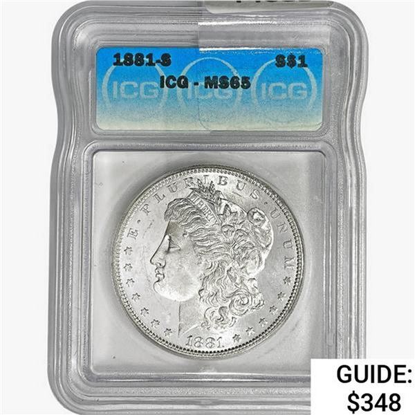1881-S Morgan Silver Dollar ICG MS65