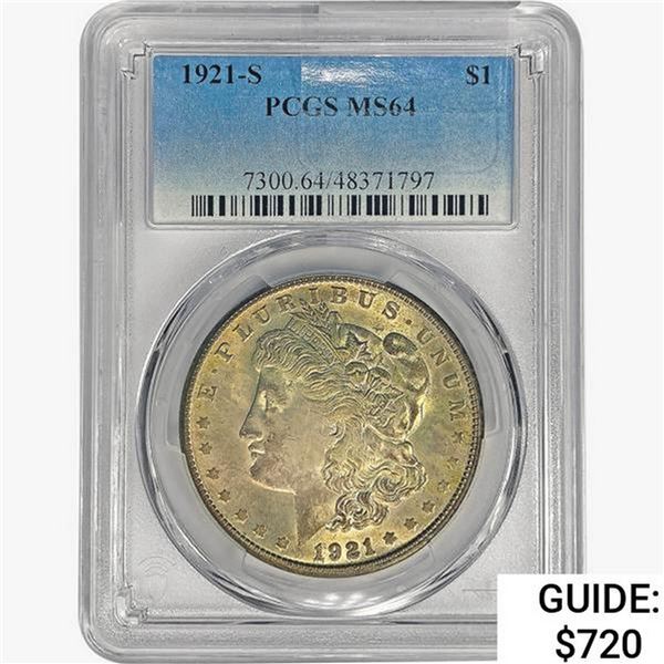 1921-S Morgan Silver Dollar PCGS MS64