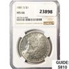 Image 1 : 1881-S Morgan Silver Dollar NGC MS66