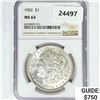Image 1 : 1902 Morgan Silver Dollar NGC MS64