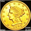 Image 1 : 1894 $2.50 Gold Quarter Eagle CHOICE BU