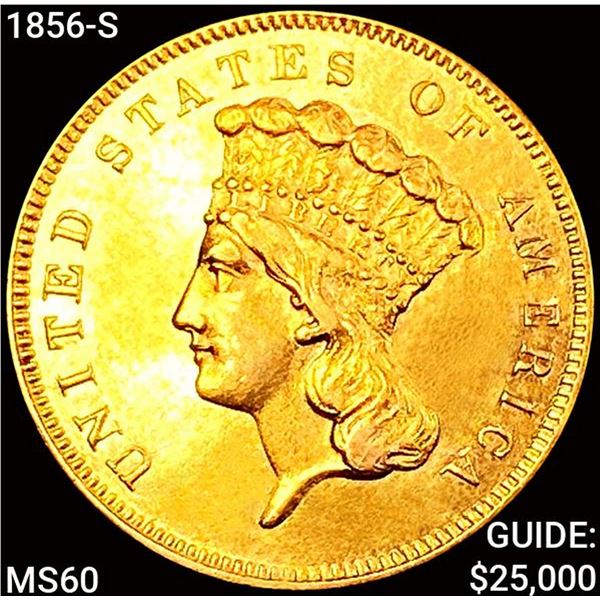 1856-S $3 Gold Piece UNCIRCULATED