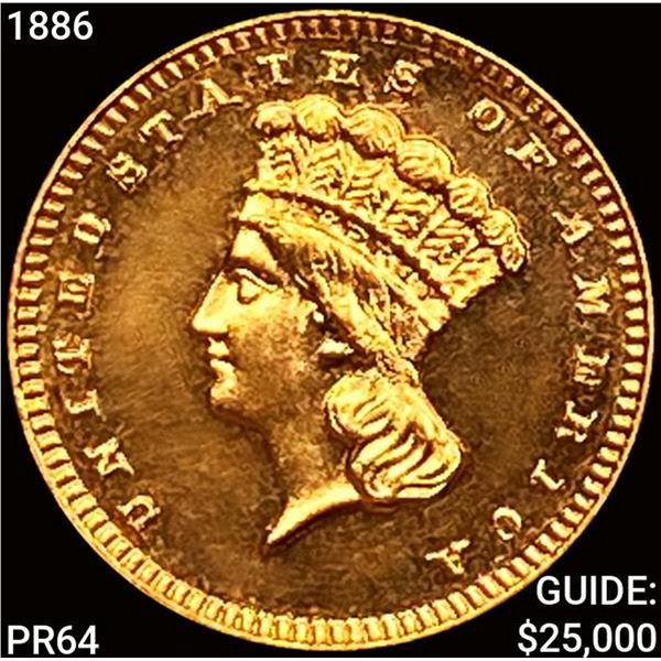 1886 Rare Gold Dollar GEM PROOF