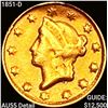 Image 1 : 1851-D Rare Gold Dollar CLOSELY UNCIRCULATED