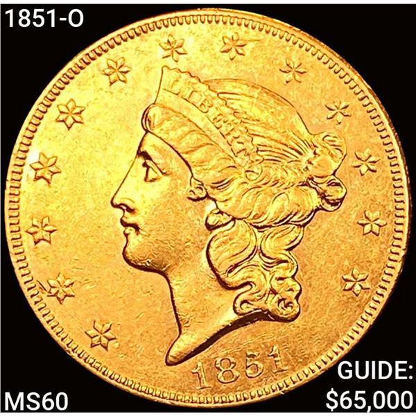 1851-O $20 Gold Double Eagle UNCIRCULATED