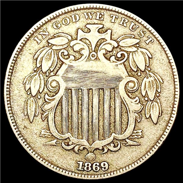 1869 Shield Nickel NEARLY UNCIRCULATED