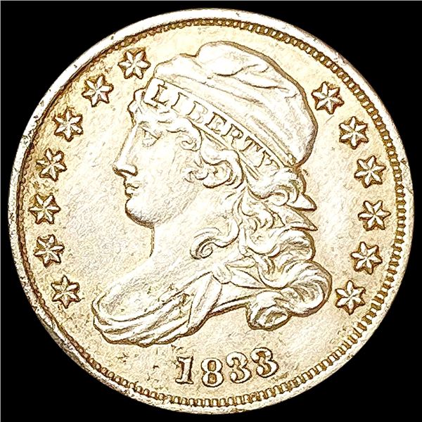 1833 Capped Bust Dime CHOICE AU