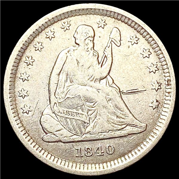 1840-O Seated Liberty Quarter LIGHTLY CIRCULATED