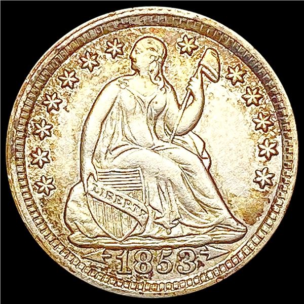 1853 Arws Seated Liberty Half Dime UNCIRCULATED
