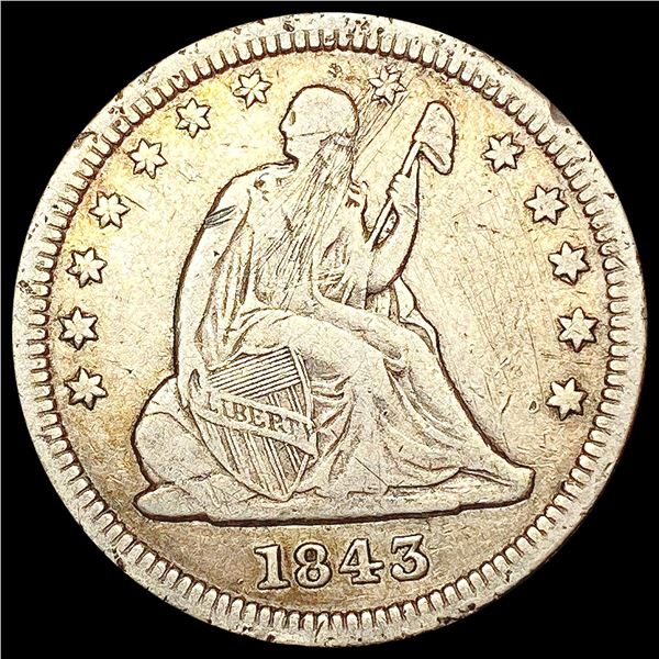 1843 Seated Liberty Quarter NICELY CIRCULATED
