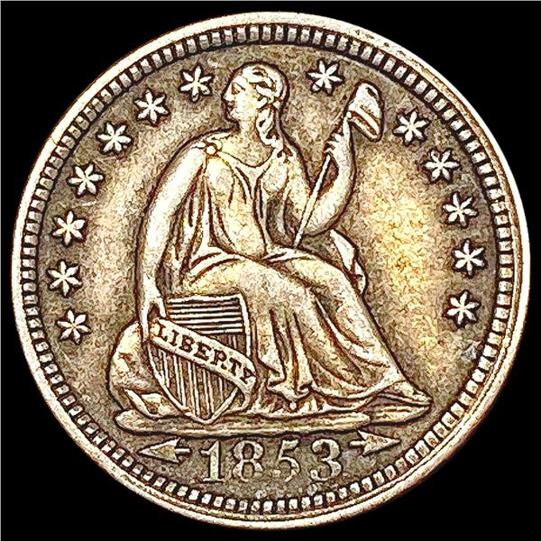 1853 Arws Seated Liberty Half Dime CLOSELY UNCIRCU