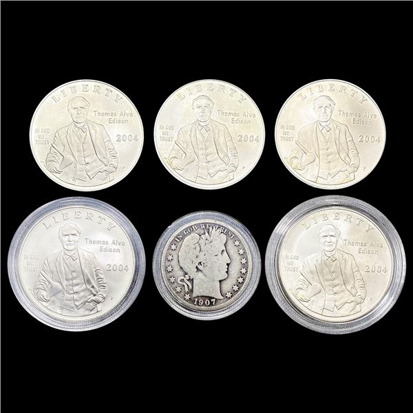 [6] Varied US SILV Coinage [1907-O, [5] 2004] HIGH