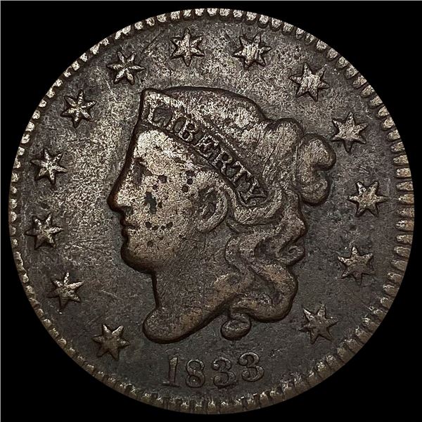 1833 Coronet Head Large Cent NICELY CIRCULATED