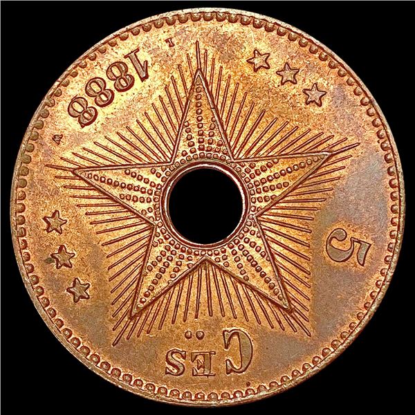 1888 Belgium Congo 5 Ces UNCIRCULATED