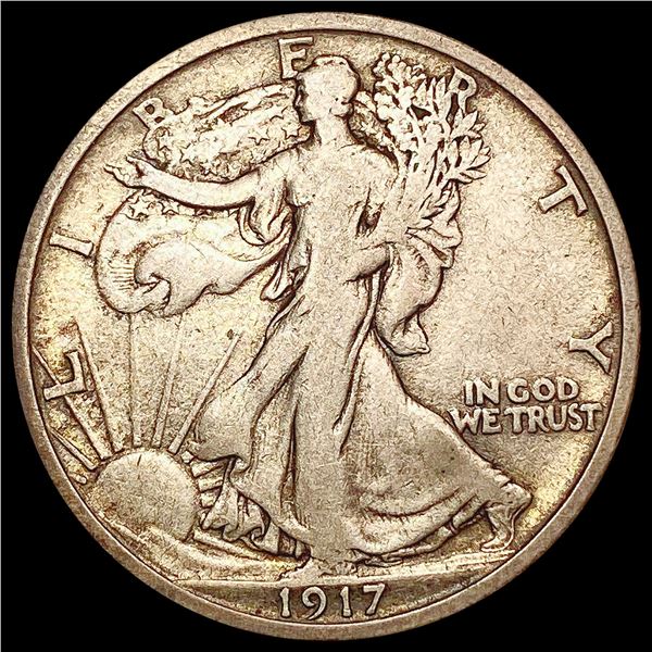 1917-D Reverse Walking Liberty Half Dollar LIGHTLY