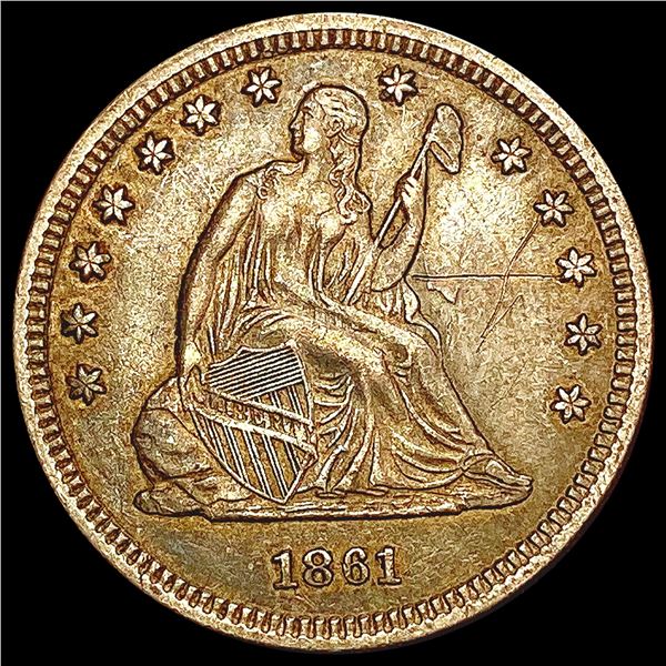 1861 Seated Liberty Quarter LIGHTLY CIRCULATED