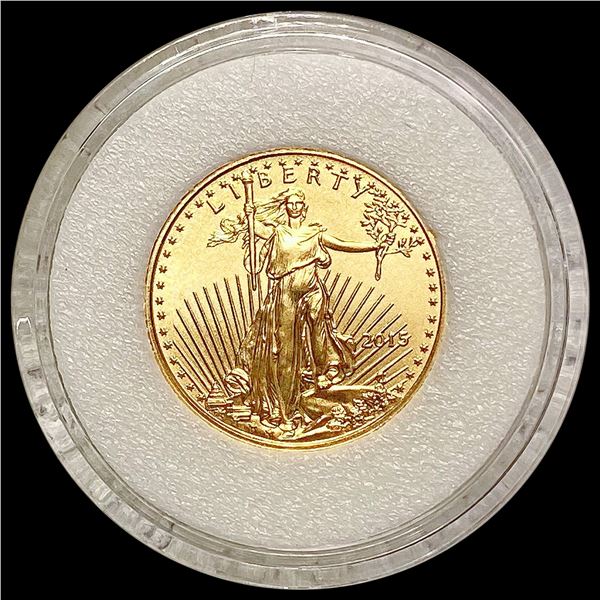 2015 $5 American Gold Eagle 1/10oz SUPERB GEM BU