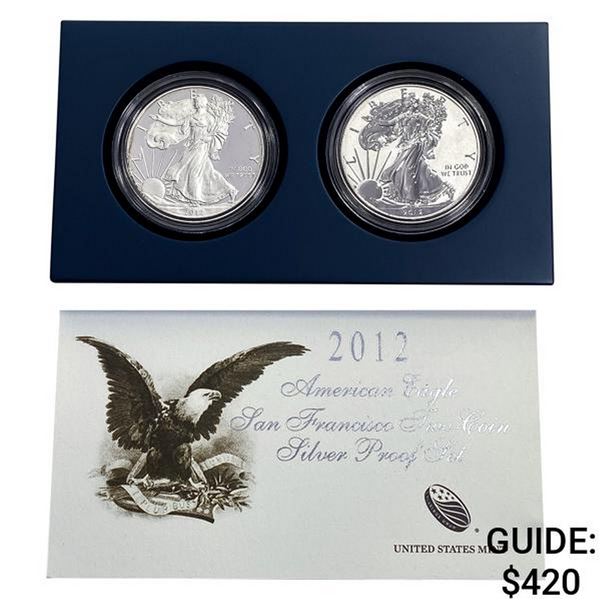 2012 Proof and Rev. Proof Silver Eagle Set [2 Coin