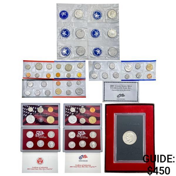 1971-2005 US Silver Proof Sets and Dollars [50 Coi