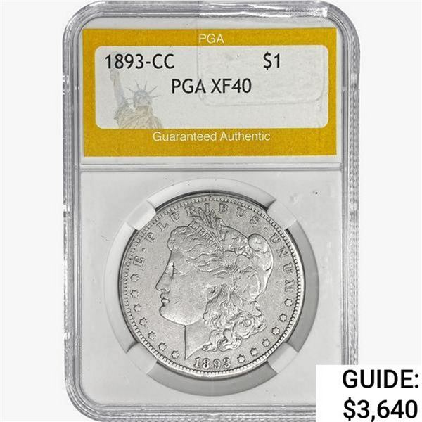 1893-CC Morgan Silver Dollar PGA XF40