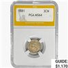 Image 1 : 1881 Nickel Three Cent PGA MS64