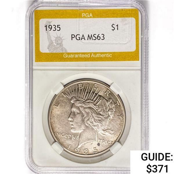 1935 Silver Peace Dollar PGA MS63