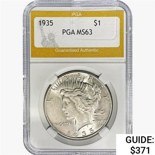 1935 Silver Peace Dollar PGA MS63