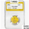 Image 1 : 1990 US 1/4oz Gold $10 Eagle PGA MS69