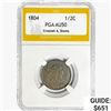 Image 1 : 1804 Draped Bust Half Cent PGA AU50 Crosslet 4 Ste