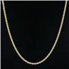 Image 3 : Unisex 14K Yellow Gold 20.5" 4mm Solid Rope Chain Necklace w/ Barrel Push Clasp