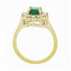 Image 8 : NEW Classic 14k Gold 2.02 ctw Oval Emerald Solitaire w/ Round Diamond Halo Ring