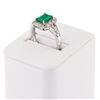 Image 2 : 1.39 ctw Emerald and 0.39 ctw Diamond 18K White Gold Ring