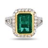 Image 1 : 2.87 ctw Emerald and 0.96 ctw Diamond Platinum Ring