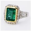 Image 2 : 2.87 ctw Emerald and 0.96 ctw Diamond Platinum Ring