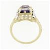 Image 8 : 14K Two Tone Gold 1.80 ctw Amethyst Diamond Filigree Milgrain Etched Cocktail Ri