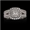 Image 1 : 0.46 ctw SI3 CLARITY F COLOR CENTER Diamond Platinum Ring (1.53 ctw Diamonds) EG