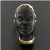 Image 2 : Vintage 14k Yellow Gold Carved Face Detailed Blackamoor Ring w Open Work Setting