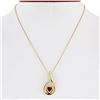 Image 1 : 18K Yellow Gold .55 ctw Trillion Cut Tourmaline Solitaire Open Pendant & 16" Cha