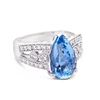 Image 3 : 3.09 ctw Aquamarine and 0.42 ctw Diamond Platinum Ring