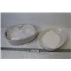 Image 1 : (2) Corning Ware Casserole Dishes - (1) Glass Pyrex Lid