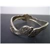 Image 2 : Vintage Snake Hinged Silver Tone Marked with "S" in Diamond Shape